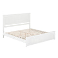 King Solid Wood Low Profile Platform Bed with Footboard, White Y750558