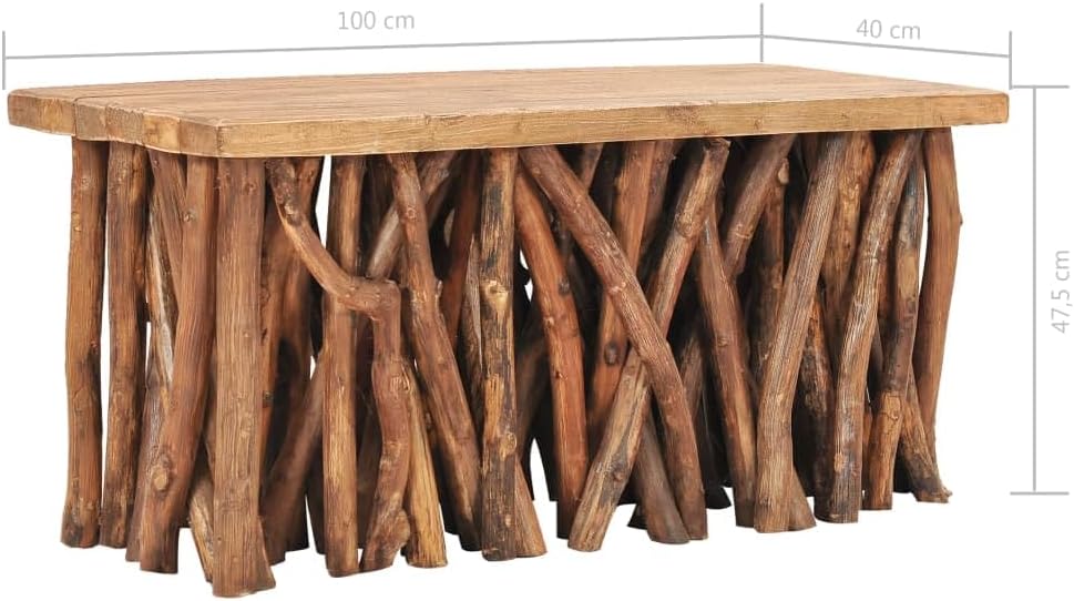 Solid Reclaimed Wood and Teak Wood Coffee Table D640