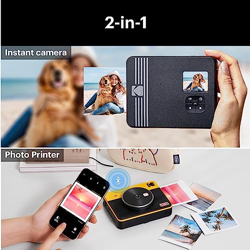 2-in-1 Instant Camera and Photo Printer 3x3 inches Yellow E7951