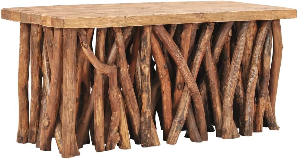 Solid Reclaimed Wood and Teak Wood Coffee Table D640