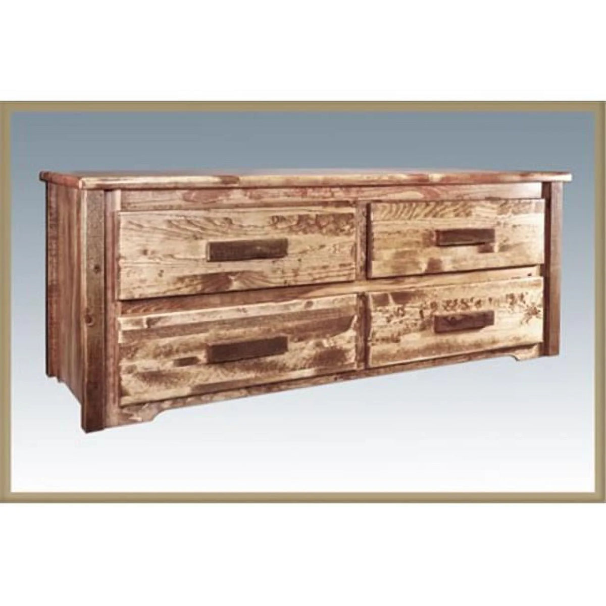 4 Drawer Stained and Lacquered Chest E4845