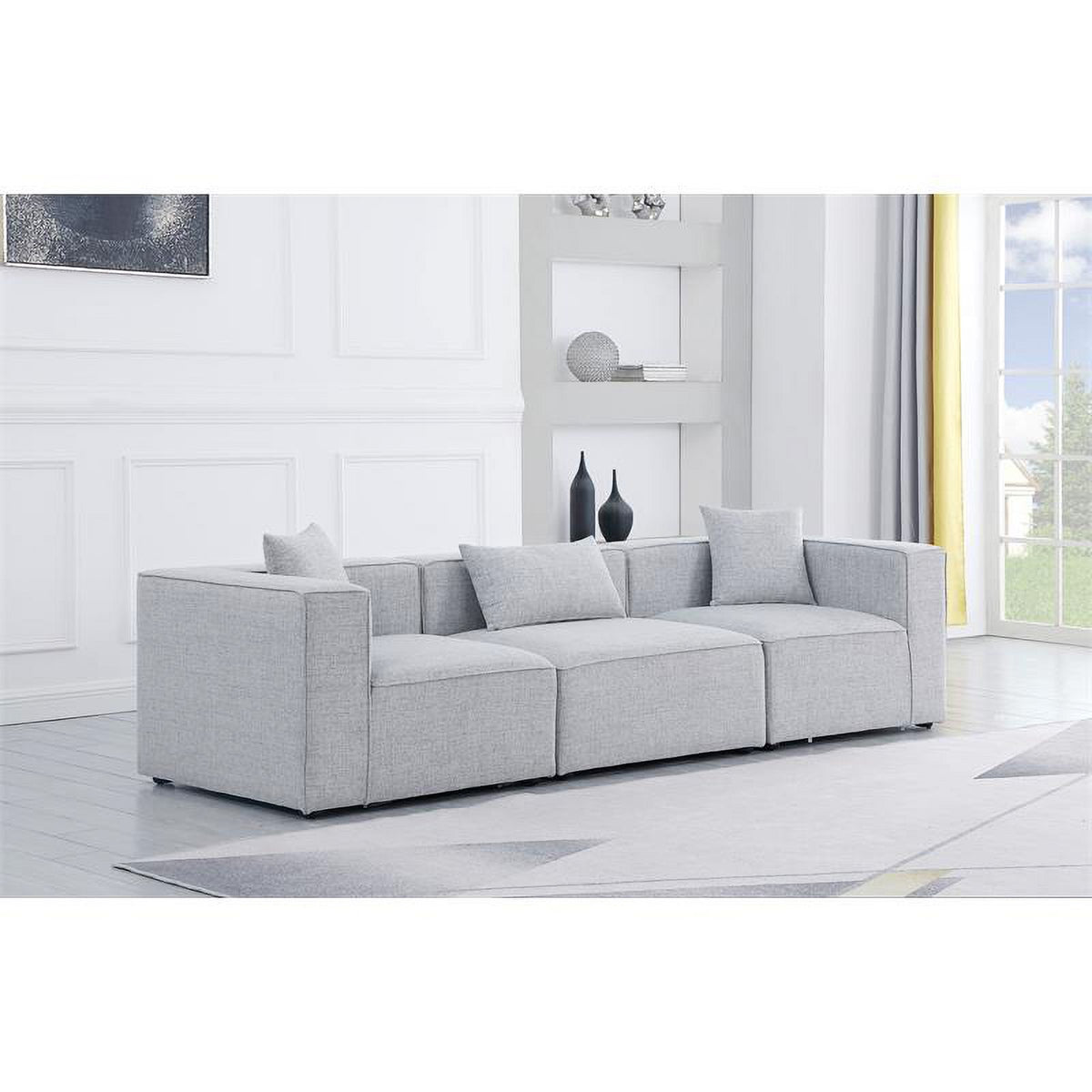 Grey Linen Modular Sofa Z4392