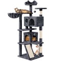 54" Double Condo Cat Tree with Scratching Post Tower, Dark Gray Z955