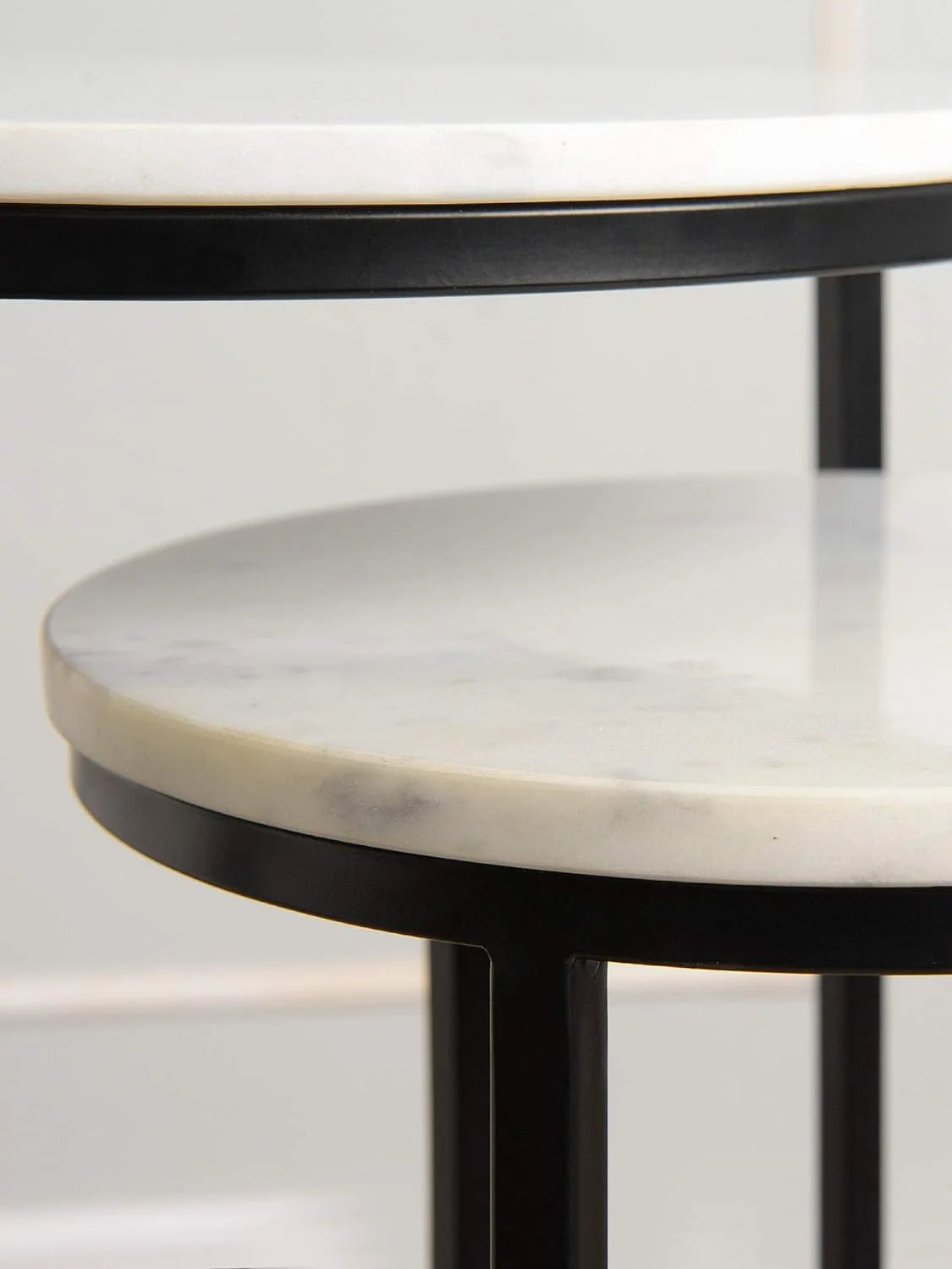 White Black Marble Nesting Tables R956