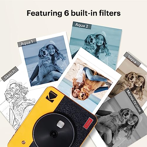2-in-1 Instant Camera and Photo Printer 3x3 inches Yellow E7951