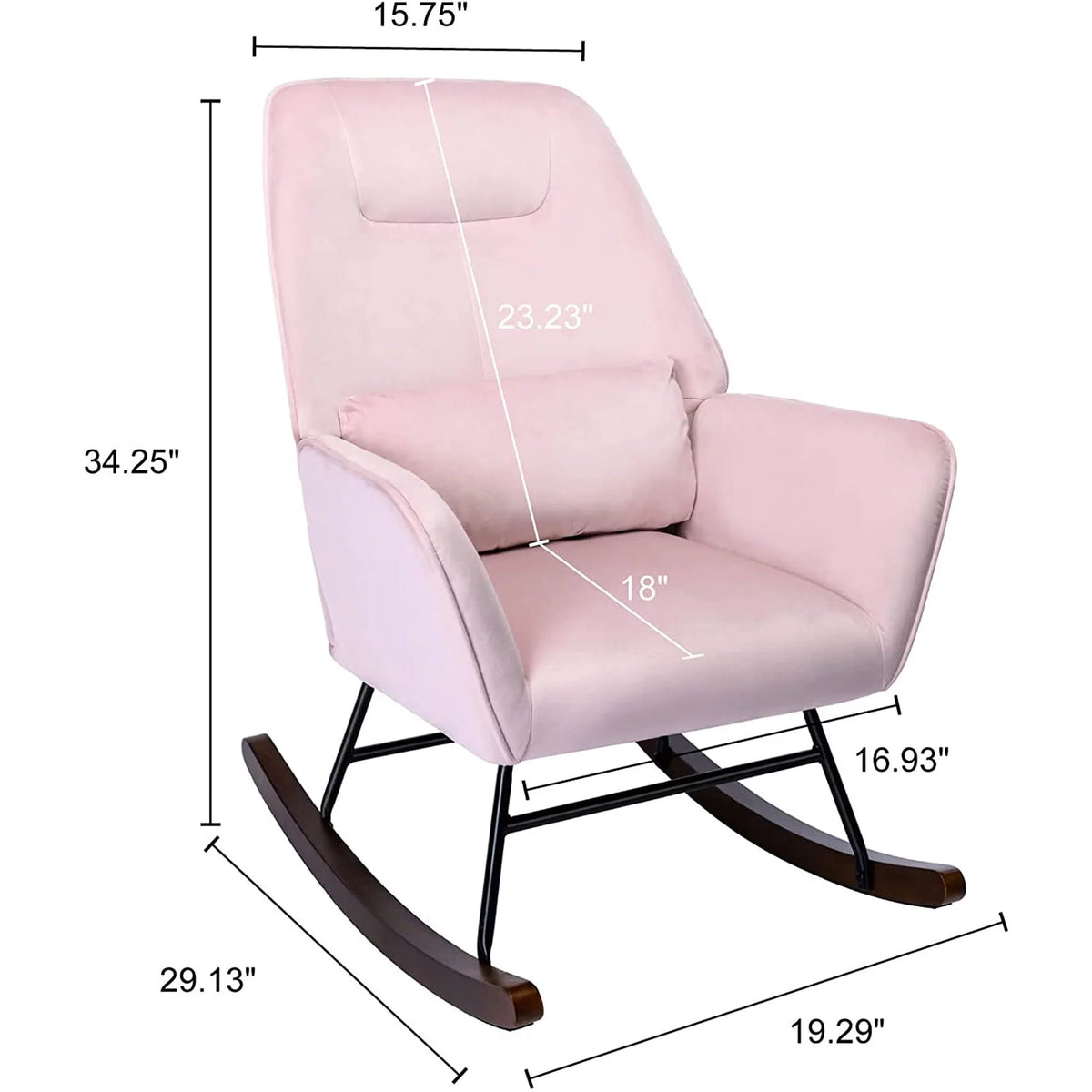 Pink Upholstered Rocking Chair F722